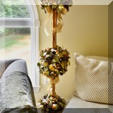 DG02. Gold tone topiary with pears. 65”h